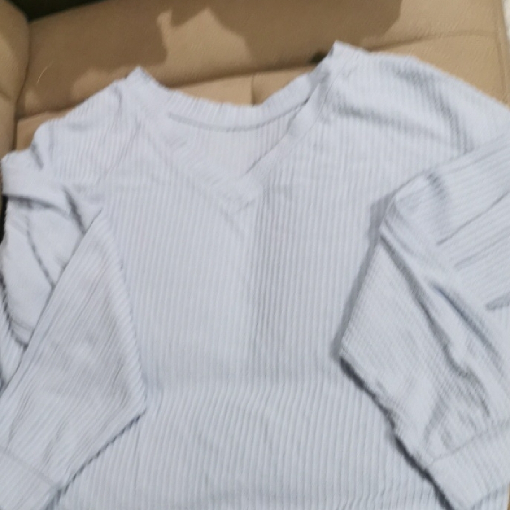 Aeropostale Soft Blue Ribbed Knit Top